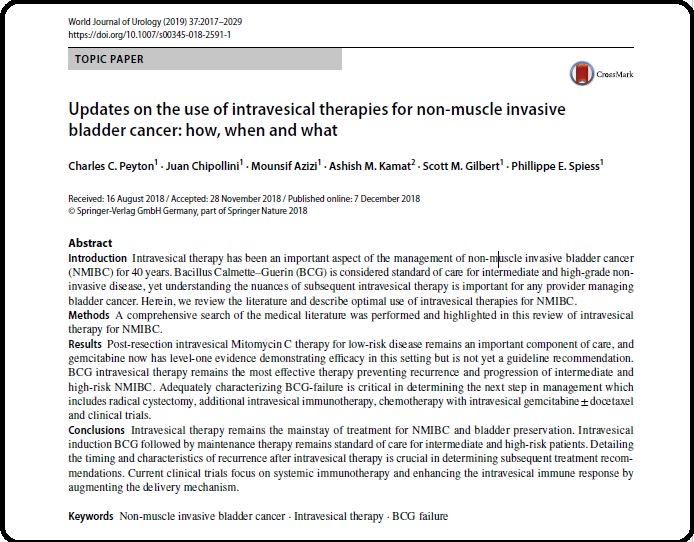 Updates on the use of intravesical therapies for non‑muscle invasive bladder cancer: how, when and what