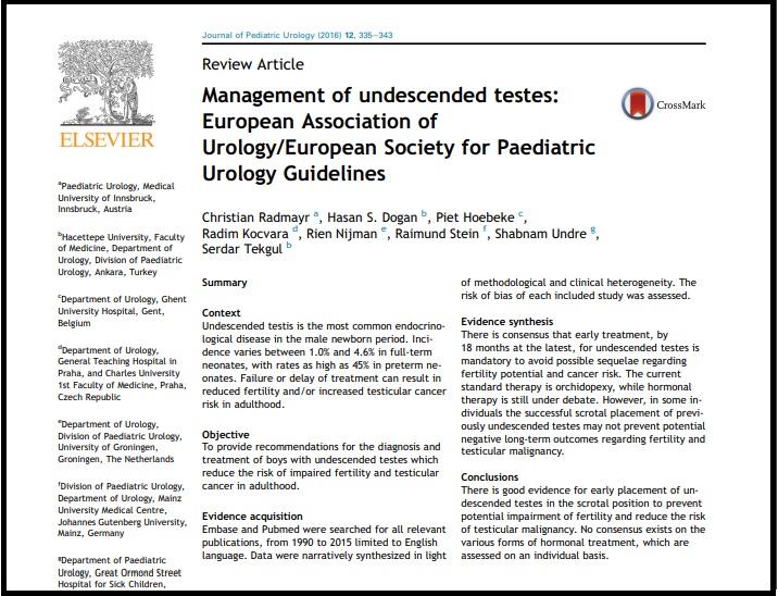 Management of undescended testes